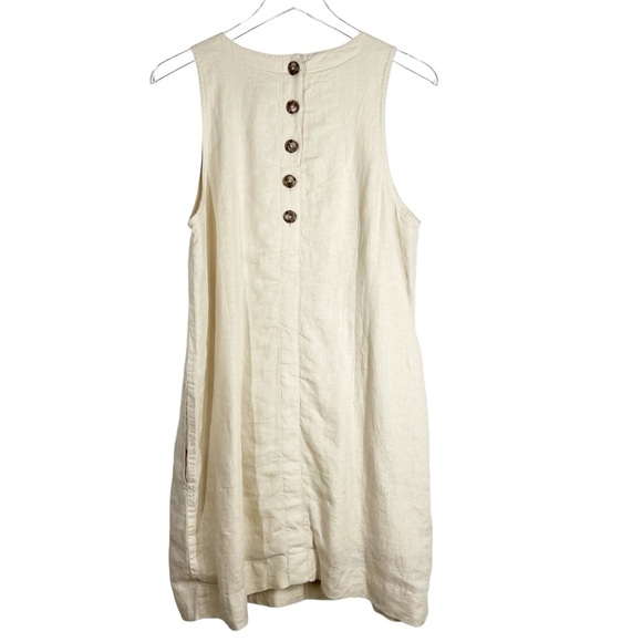 J.CREW Ivory Linen Sleeveless Shift Dress Size Petite Large - Picture 7 of 9